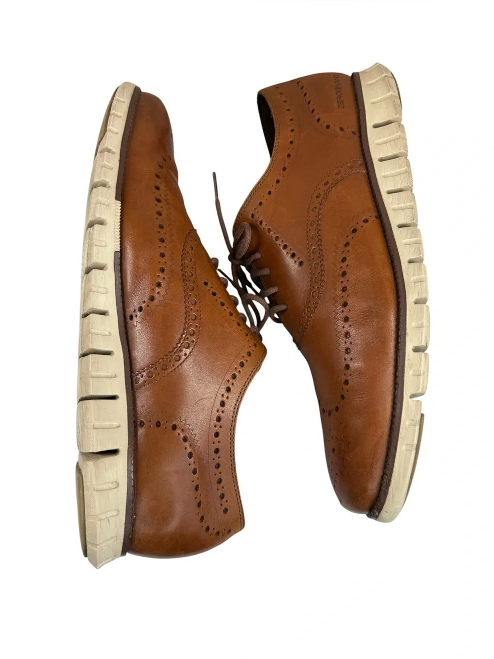 Cole Haan ZerøGrand Brown Leather Wingtip Oxford Dress Shoes Grand.OS Men's 15W